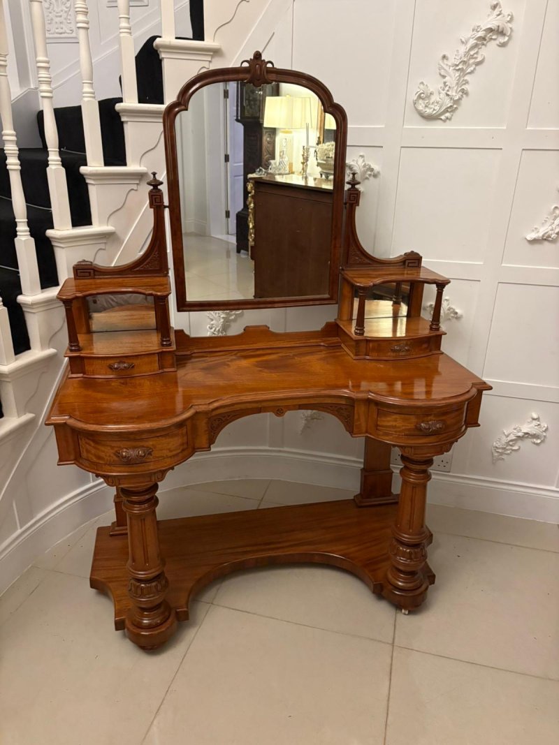 Quality Antique Victorian Carved Mahogany Dressing Table